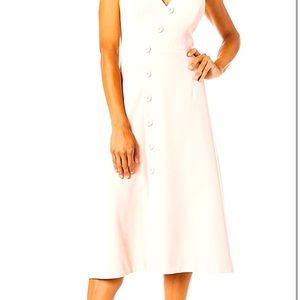 Dress the Population Emily Sleeveless Fit & Flare Button Detail Midi